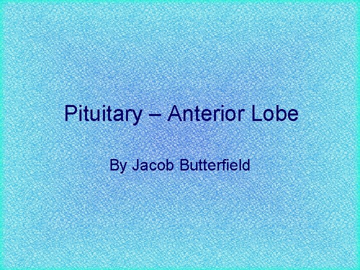Pituitary – Anterior Lobe By Jacob Butterfield 