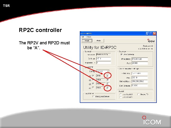 TSR RP 2 C controller The RP 2 V and RP 2 D must