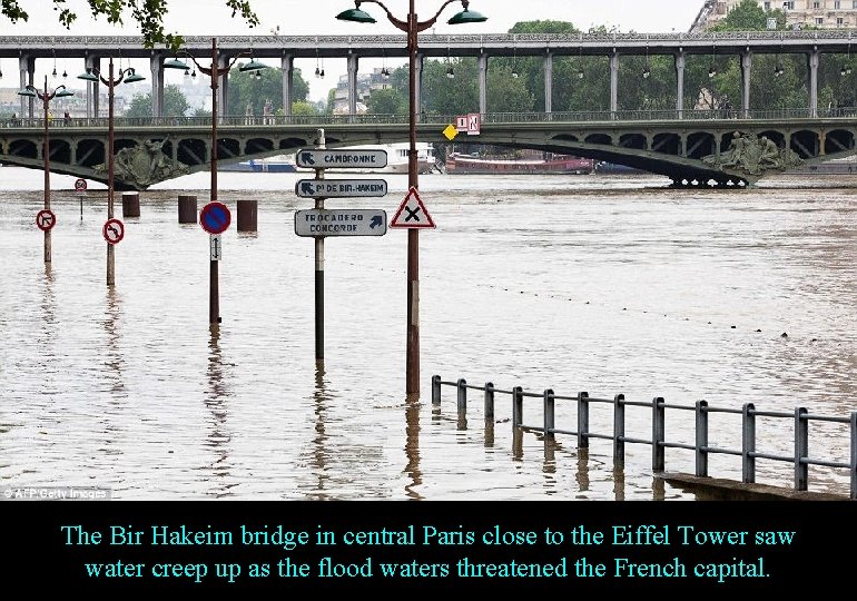 The Bir Hakeim bridge in central Paris close to the Eiffel Tower saw water