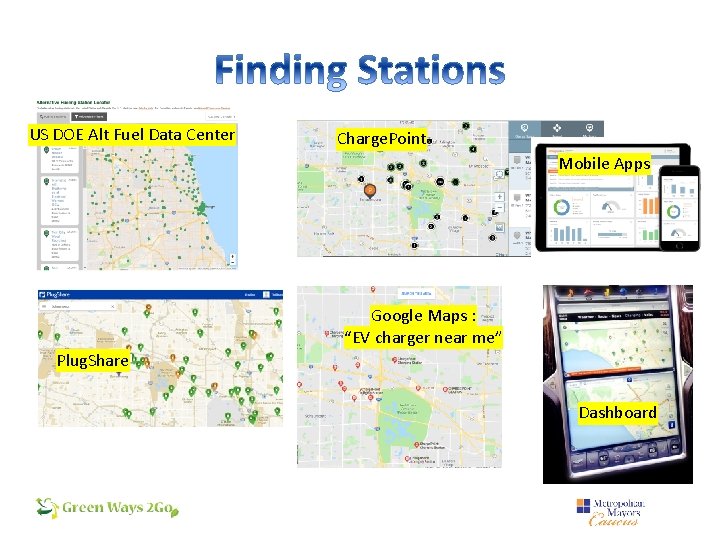 US DOE Alt Fuel Data Center Charge. Point Mobile Apps Google Maps : “EV