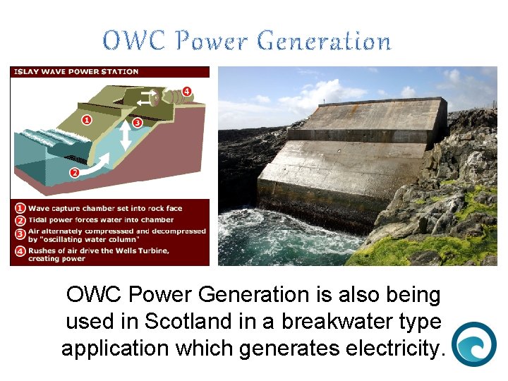 OWC Power Generation is also being used in Scotland in a breakwater type application