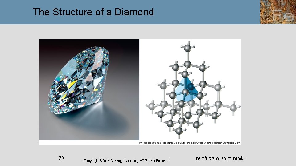 The Structure of a Diamond 73 Copyright © 2016 Cengage Learning. All Rights Reserved.