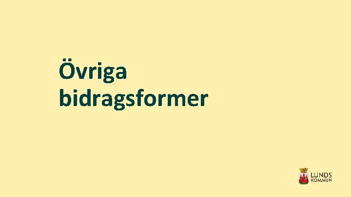 Övriga bidragsformer 