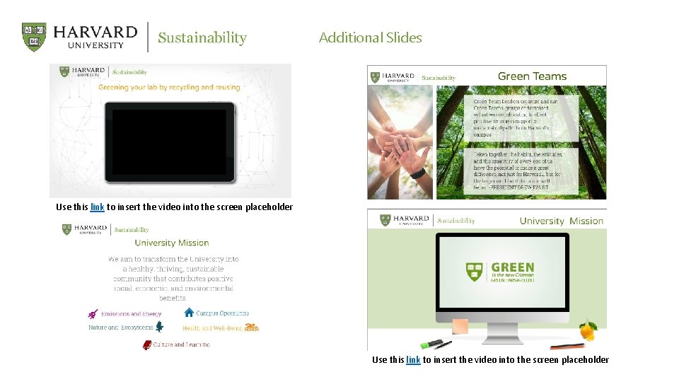 Additional Slides Use this link to insert the video into the screen placeholder 