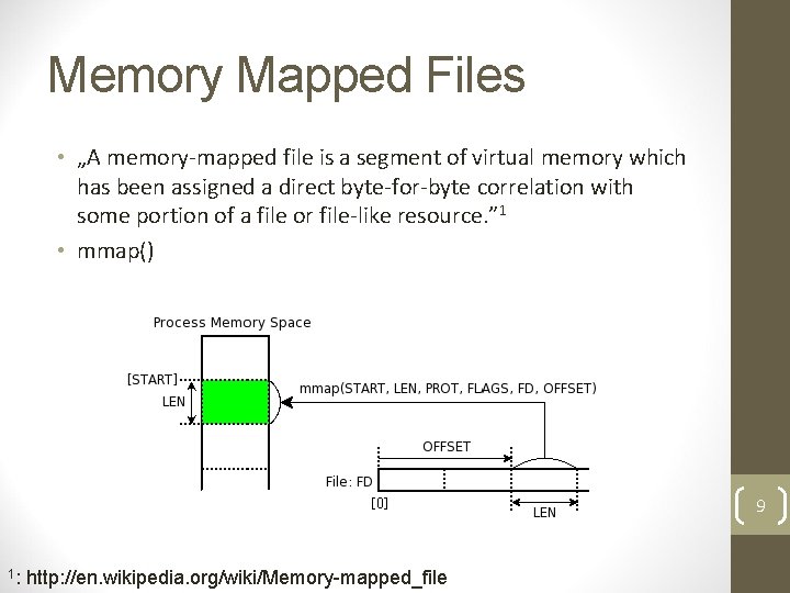 Memory Mapped Files • „A memory-mapped file is a segment of virtual memory which