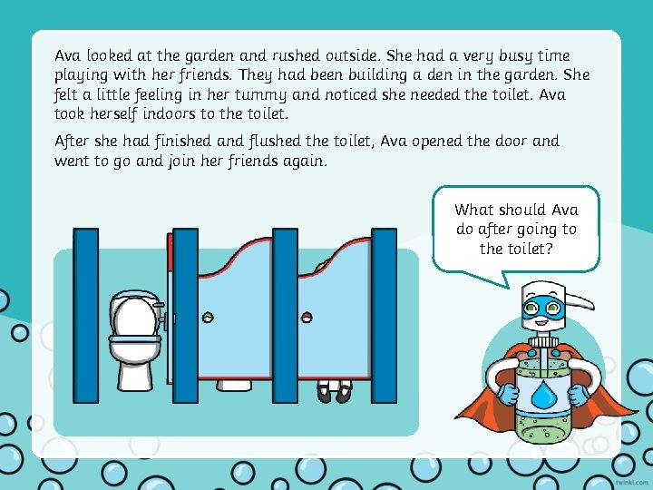 Ava looked at the garden and rushed outside. She had a very busy time