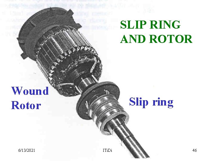 SLIP RING AND ROTOR Wound Rotor 6/13/2021 Slip ring ITi. Di 46 