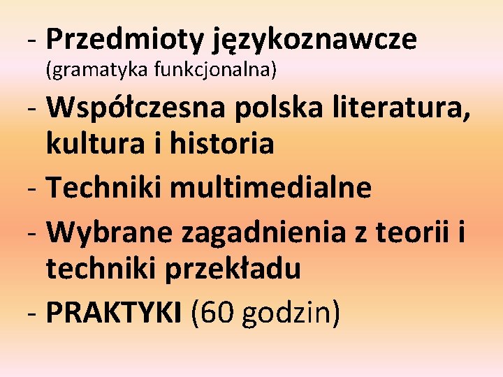 Studium Podyplomowe Nauczania Jzyka Polskiego jako Obcego Na