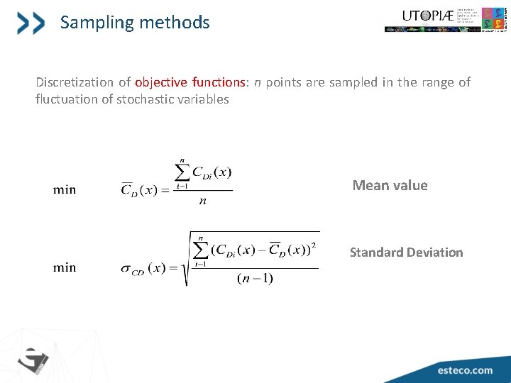 Sampling methods Discretization of objective functions: n points are sampled in the range of