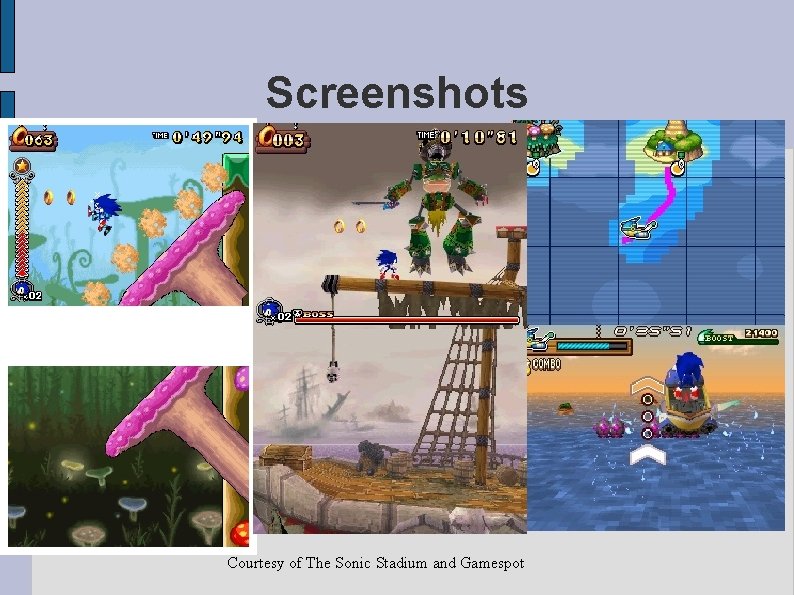 Screenshots Courtesy of The Sonic Stadium and Gamespot 