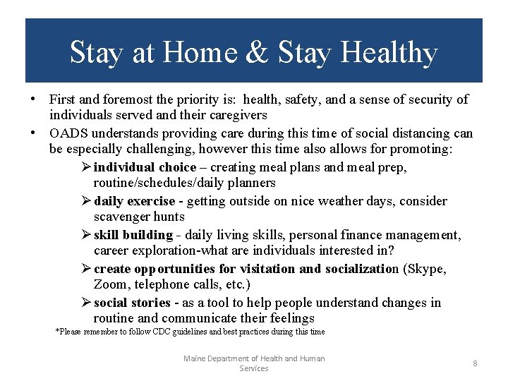 Stay at Home & Stay Healthy • First and foremost the priority is: health, Stay at Home & Stay Healthy • First and foremost the priority is: health,