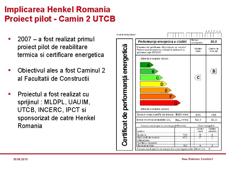 Implicarea Henkel Romania Proiect pilot - Camin 2 UTCB • 2007 – a fost Implicarea Henkel Romania Proiect pilot - Camin 2 UTCB • 2007 – a fost