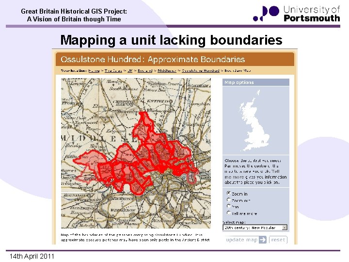 Great Britain Historical GIS Project: A Vision of Britain though Time Mapping a unit