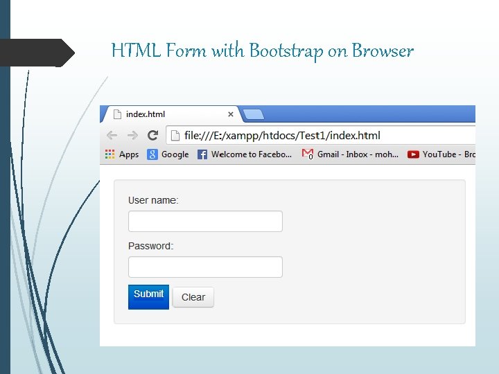 HTML Form with Bootstrap on Browser 