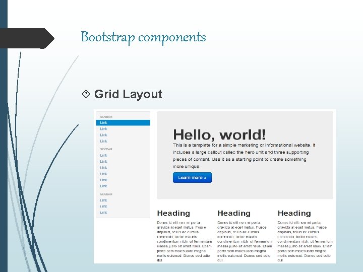 Bootstrap components Grid Layout 
