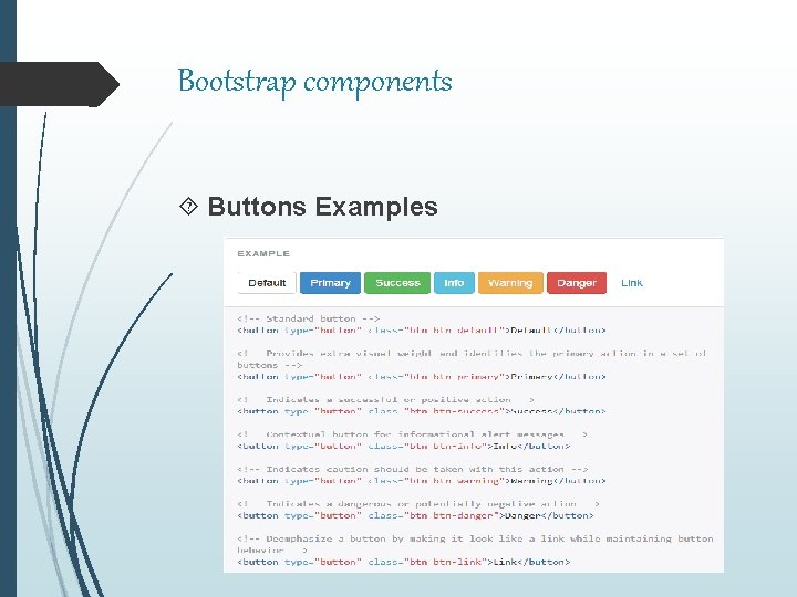 Bootstrap components Buttons Examples 