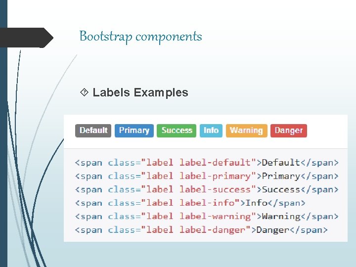 Bootstrap components Labels Examples 