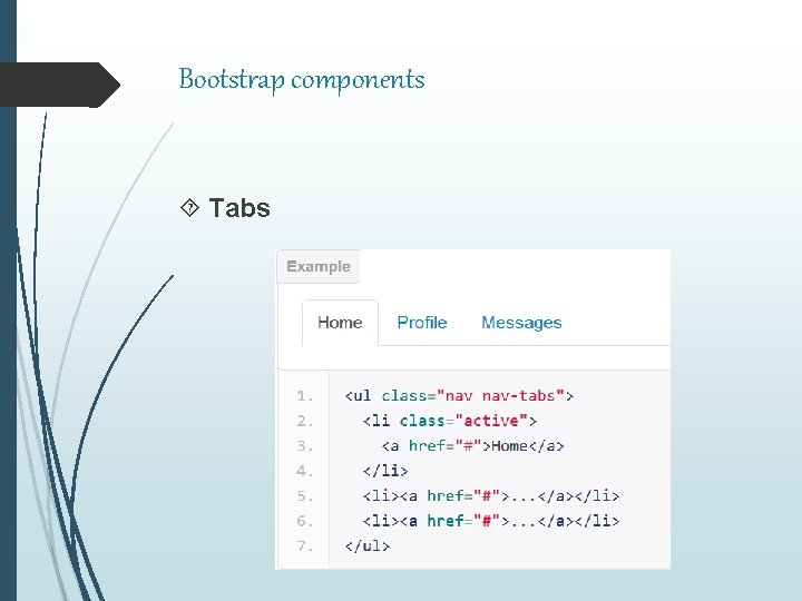 Bootstrap components Tabs 
