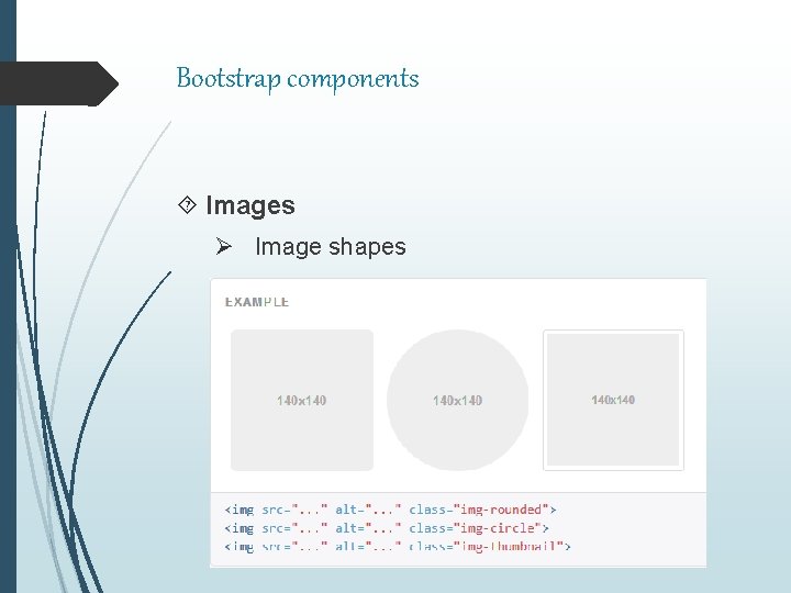 Bootstrap components Images Ø Image shapes 