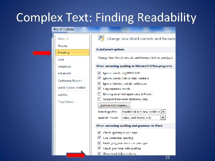 Complex Text: Finding Readability 25 