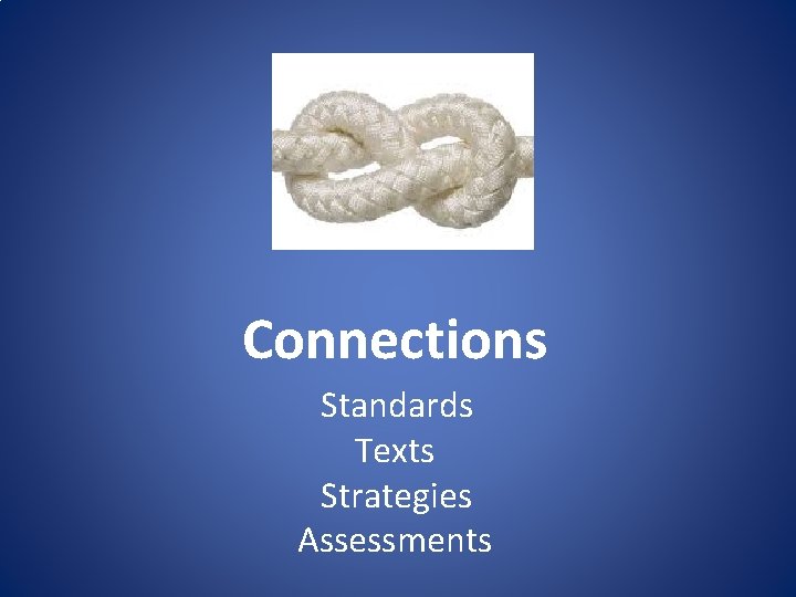 Connections Standards Texts Strategies Assessments 