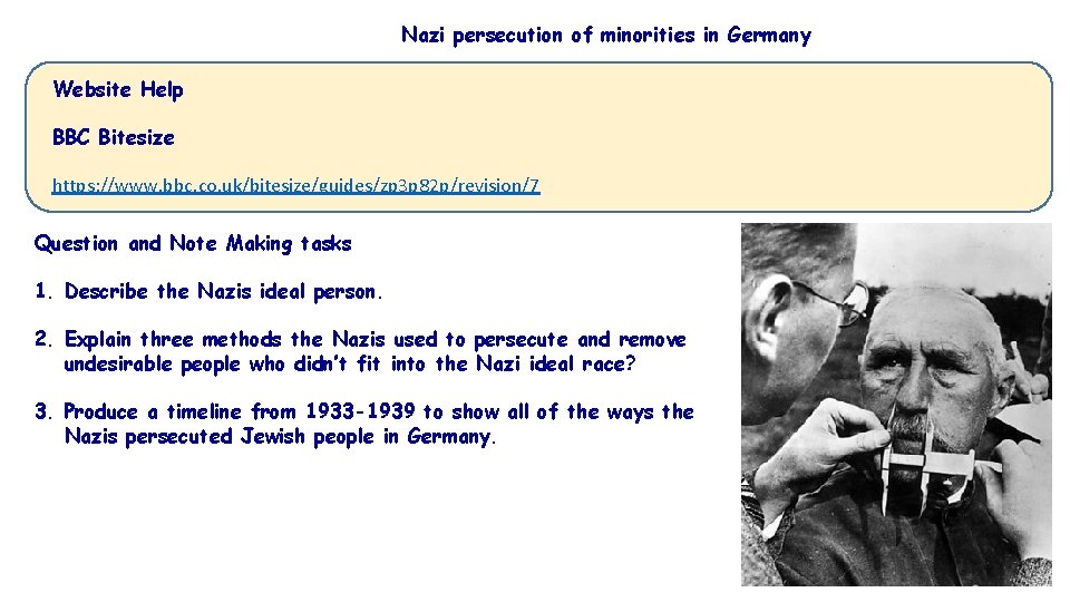 Nazi persecution of minorities in Germany Website Help BBC Bitesize https: //www. bbc. co.