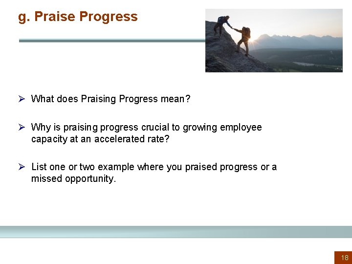 g. Praise Progress Ø What does Praising Progress mean? Ø Why is praising progress