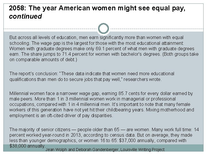 2058: The year American women might see equal pay, continued But across all levels