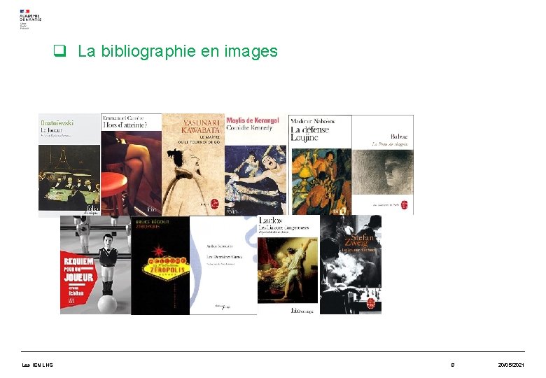 q La bibliographie en images Les IEN LHG 8 20/05/2021 