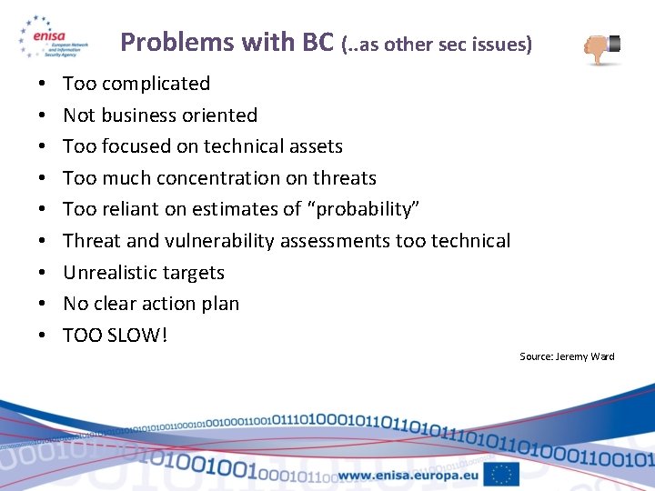 Problems with BC (. . as other sec issues) • • • Too complicated