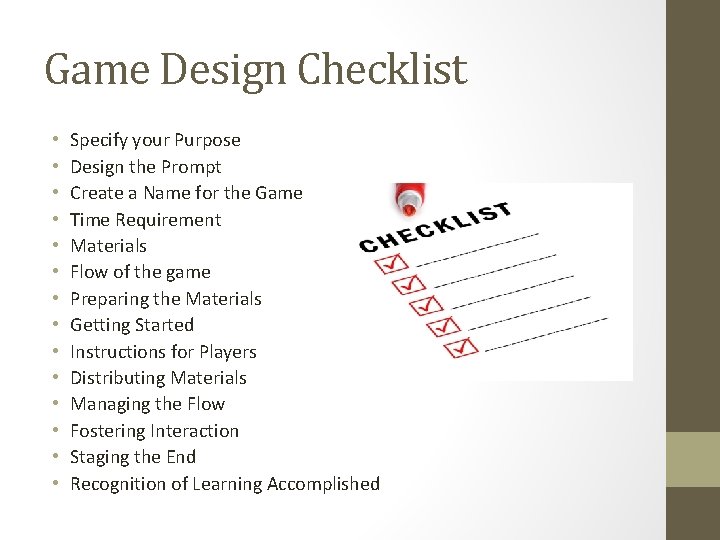 Whats in your gamemaking teachers bag This