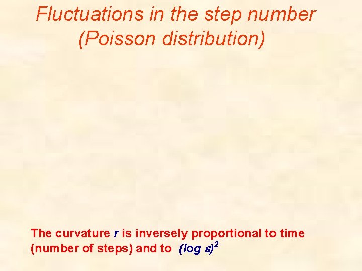 Fluctuations in the step number (Poisson distribution) The curvature r is inversely proportional to