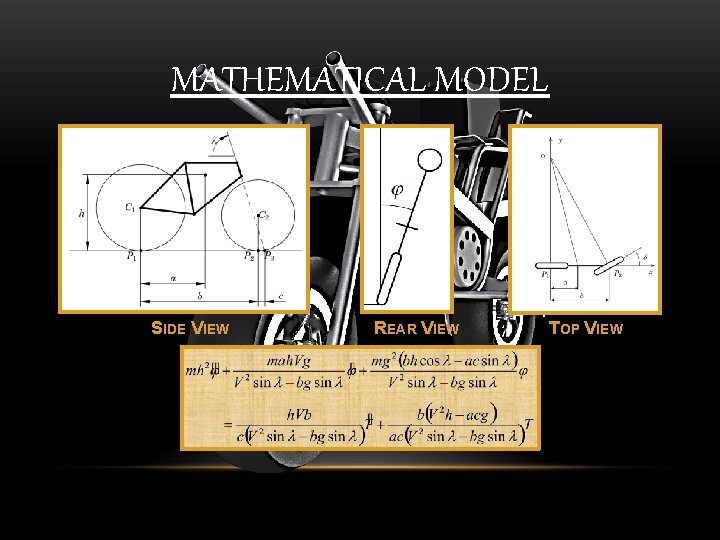 MATHEMATICAL MODEL SIDE VIEW REAR VIEW TOP VIEW 