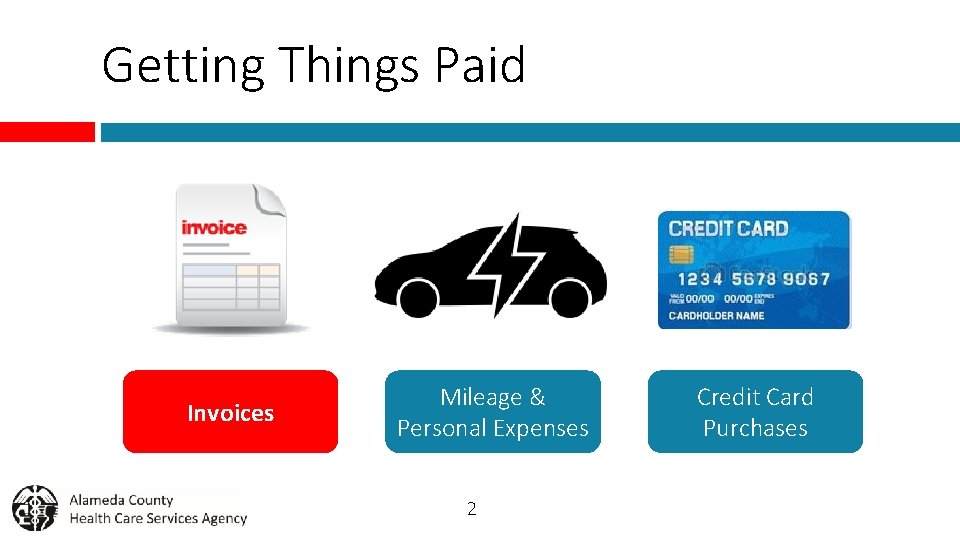 Getting Things Paid Invoices Mileage & Personal Expenses 2 Credit Card Purchases 