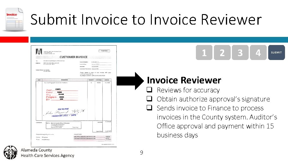 Submit Invoice to Invoice Reviewer 1 2 Invoice Reviewer 3 4 SUBMIT q Reviews