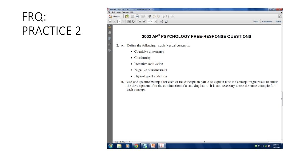 FRQ: PRACTICE 2 