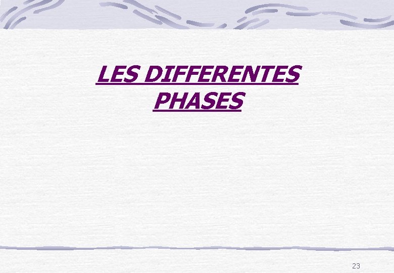 LES DIFFERENTES PHASES 23 