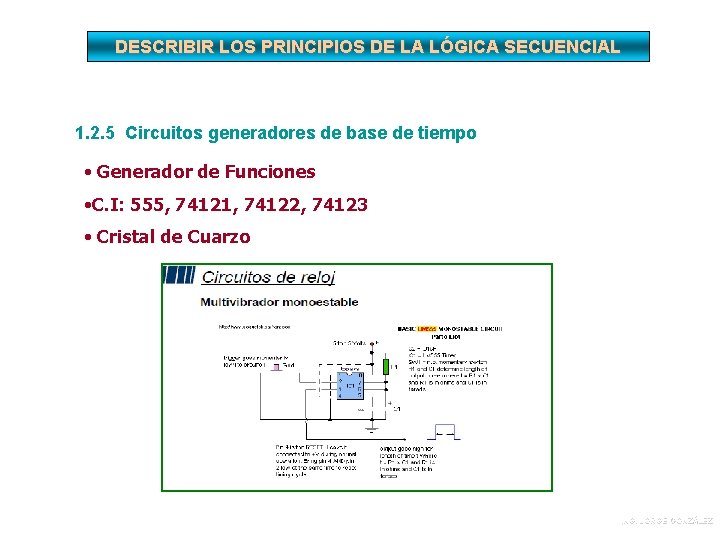 DESCRIBIR LOS PRINCIPIOS DE LA LÓGICA SECUENCIAL 1. 2. 5 Circuitos generadores de base