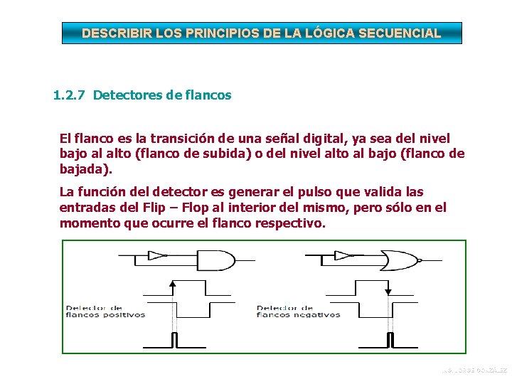 DESCRIBIR LOS PRINCIPIOS DE LA LÓGICA SECUENCIAL 1. 2. 7 Detectores de flancos El