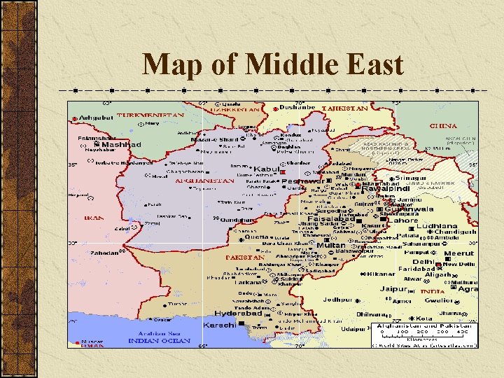 Map of Middle East 