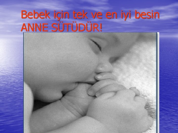 Bebek için tek ve en iyi besin ANNE SÜTÜDÜR! 