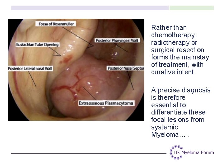 Rather than chemotherapy, radiotherapy or surgical resection forms the mainstay of treatment, with curative