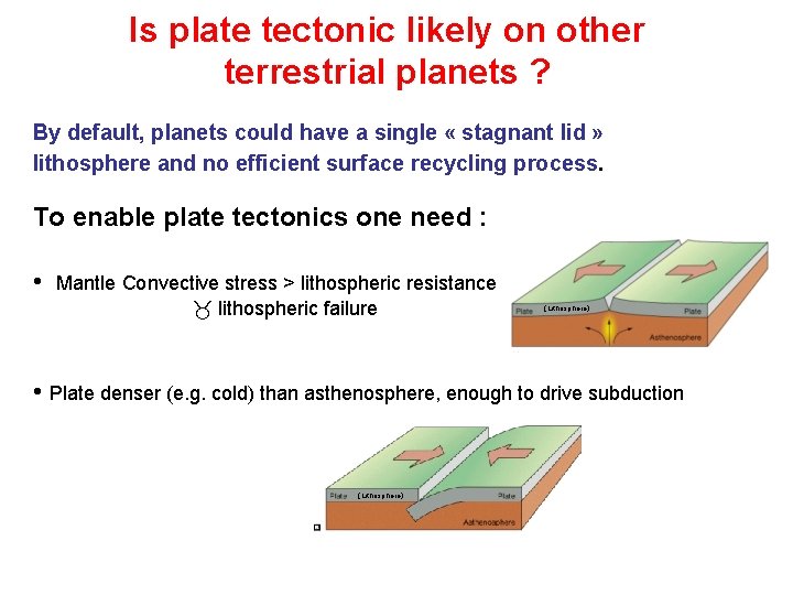 Is plate tectonic likely on other terrestrial planets ? By default, planets could have