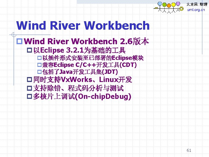 Wind River Workbench p Wind River Workbench 2. 6版本 p以Eclipse 3. 2. 1为基础的 具