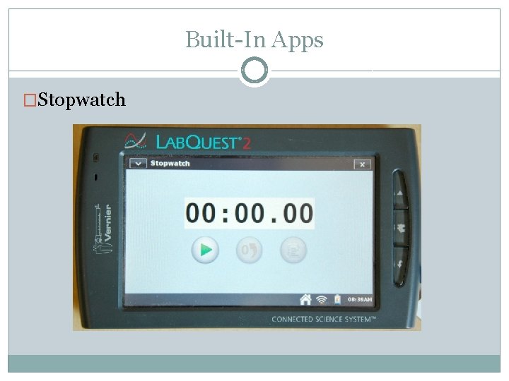 Built-In Apps �Stopwatch 