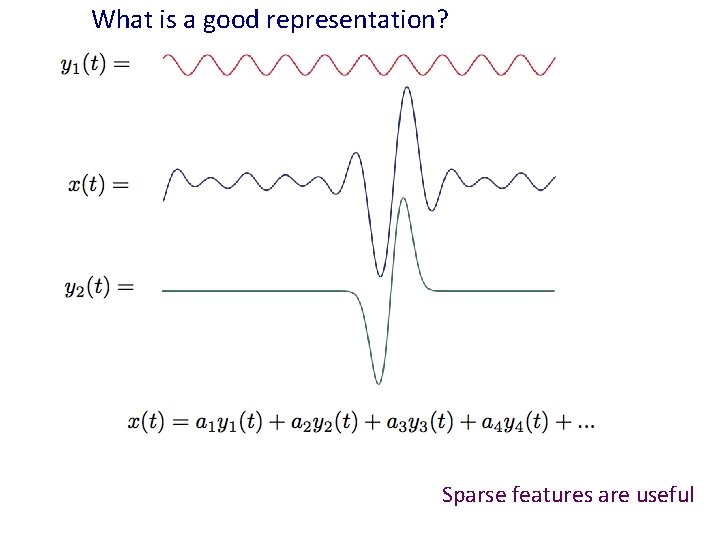 What is a good representation? Sparse features are useful 