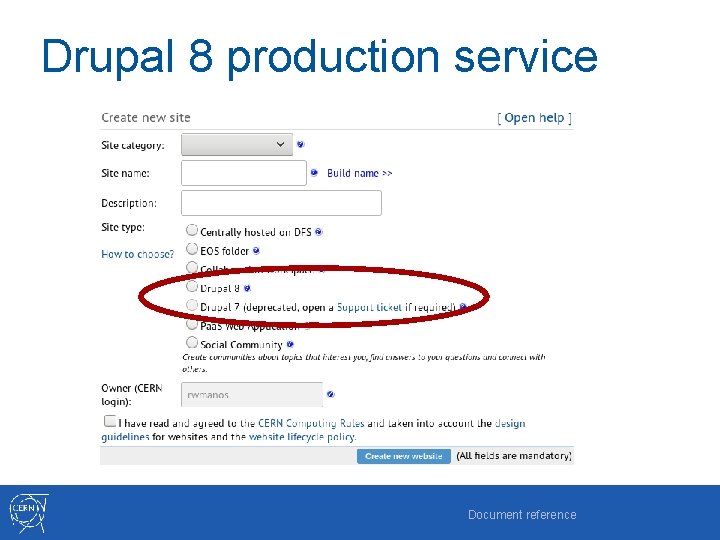 Drupal 8 production service Document reference 