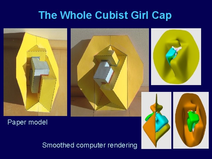 The Whole Cubist Girl Cap Paper model Smoothed computer rendering 