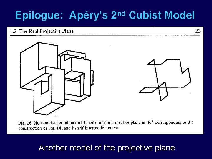 Epilogue: Apéry’s 2 nd Cubist Model Another model of the projective plane 
