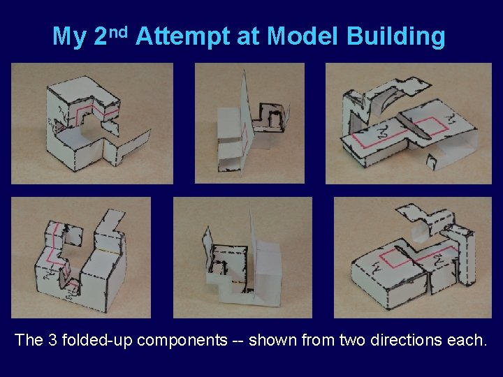 My 2 nd Attempt at Model Building The 3 folded-up components -- shown from